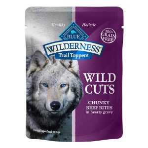 Blue Wilderness Wild Cuts Trail Toppers Chunky Beef Bites in Hearty Gravy Grain-Free Dog Food Topper