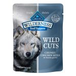 Blue Wilderness Wild Cuts Trail Toppers Chunky Chicken Bites in Hearty Gravy Grain-Free Dog Food Topper