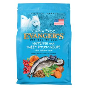 Evanger’s Grain-Free Whitefish and Sweet Potato Recipe with Salmon Meal Dry Dog Food
