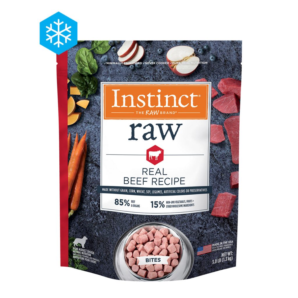 Instinct Raw Bites Real Beef Recipe Grain-Free Frozen Dog Food