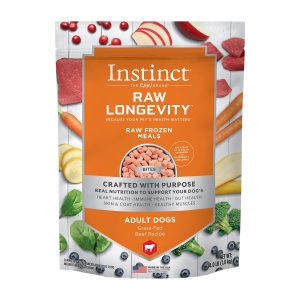 Instinct Raw Longevity Bites Grass-Fed Beef Recipe Grain-Free Frozen Dog Food