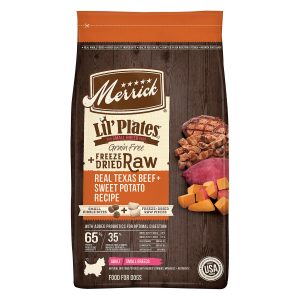 Merrick Lil' Plates Grain-Free Real Texas Beef + Sweet Potato with Raw Bites Recipe Dry Dog Food 6 Merrick Lil’ Plates Grain-Free Real Texas Beef + Sweet Potato with Raw Bites Recipe Dry Dog Food