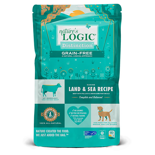 Nature’s Logic Distinction Grain-Free Land & Sea Recipe Dry Dog Food