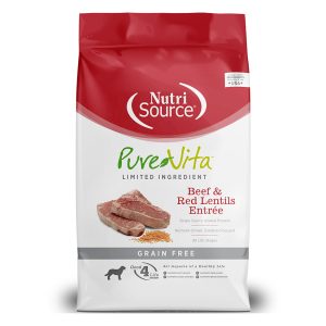 NutriSource PureVita Grain-Free Beef & Red Lentils Entree Dry Dog Food