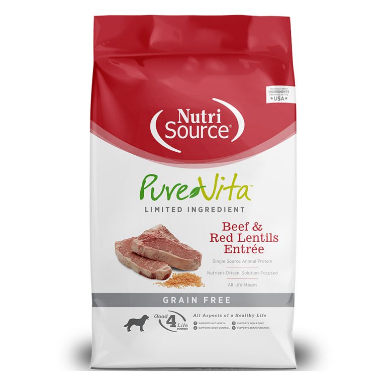 NutriSource PureVita Grain-Free Beef & Red Lentils Entree Dry Dog Food