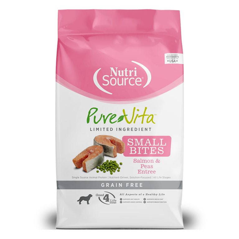 NutriSource PureVita Grain-Free Small Bites Salmon & Peas Entree Dry Dog Food