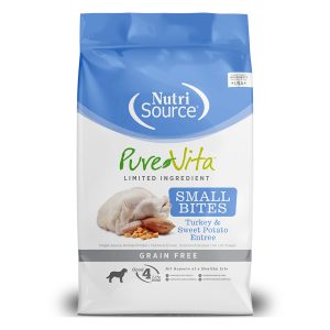 NutriSource PureVita Grain-Free Small Bites Turkey & Sweet Potato Entree Dry Dog Food