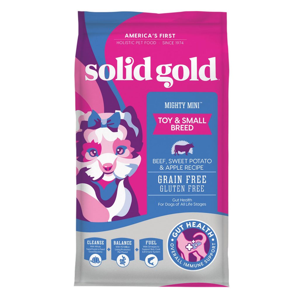 Solid Gold Mighty Mini Toy & Small Breed Beef, Sweet Potato & Apple Recipe Grain-Free Dry Dog Food