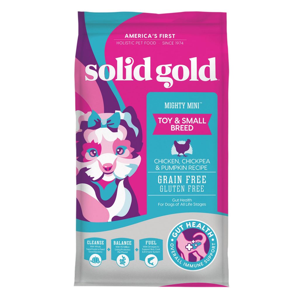 Solid Gold Mighty Mini Toy & Small Breed Chicken, Chickpea & Pumpkin Recipe Grain-Free Dry Dog Food