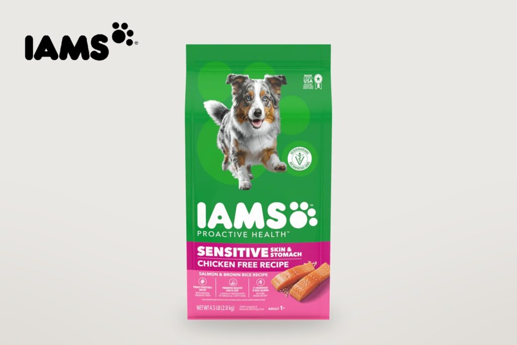 Iams dog food packaging