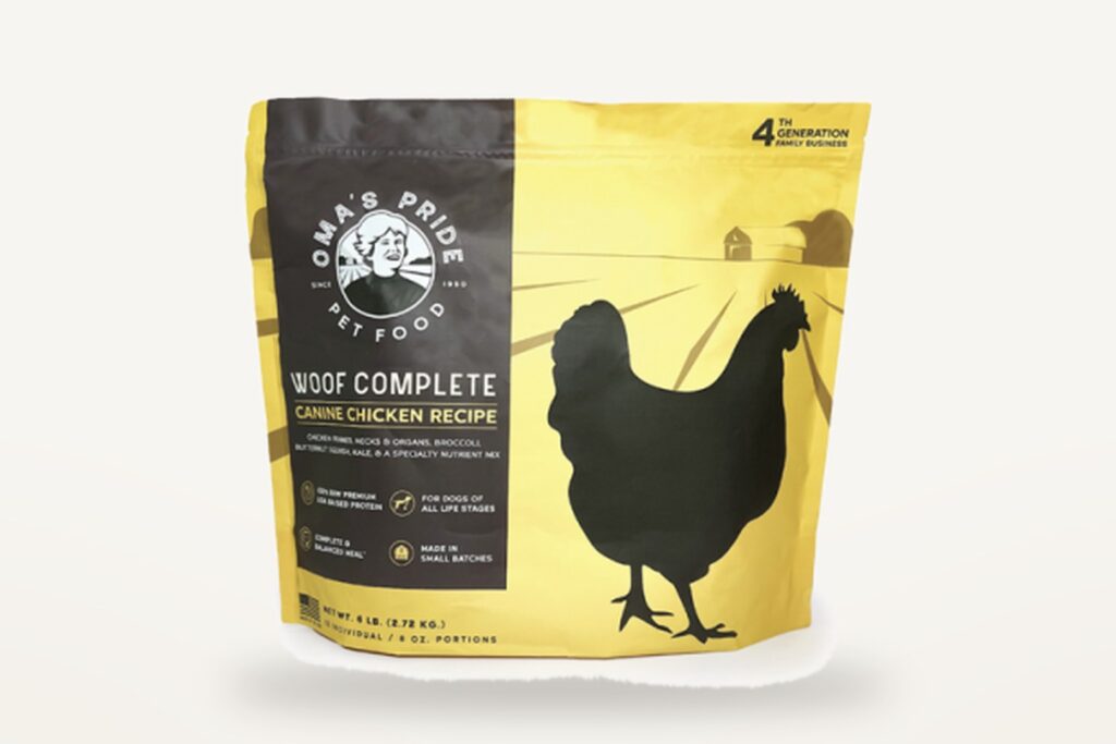 Dog food packaging