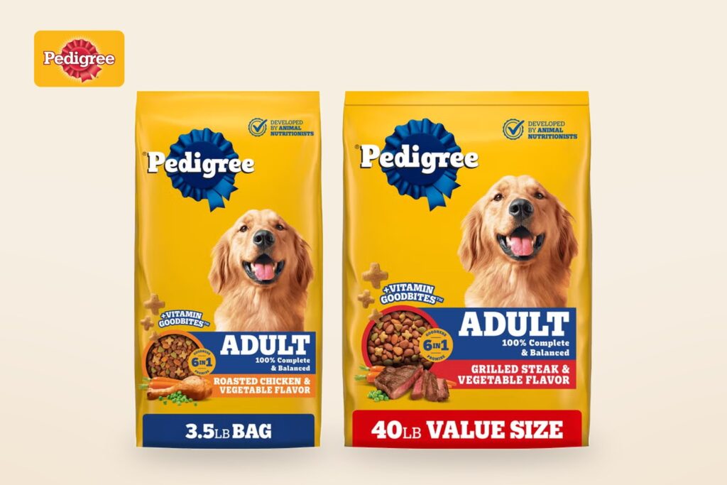 Pedigree dog food packagings