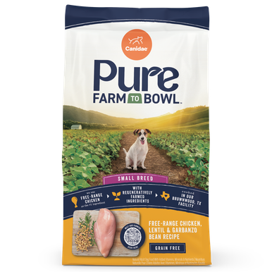 Canidae Pure Farm To Bowl Free-Range Chicken, Lentil & Garbanzo Bean, Small Breed Recipe Grain-Free Dry Dog Food
