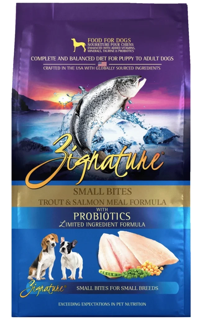 Zignature Original Small Bites Trout & Salmon Formula with Probiotics Grain-Free Dry Dog Food