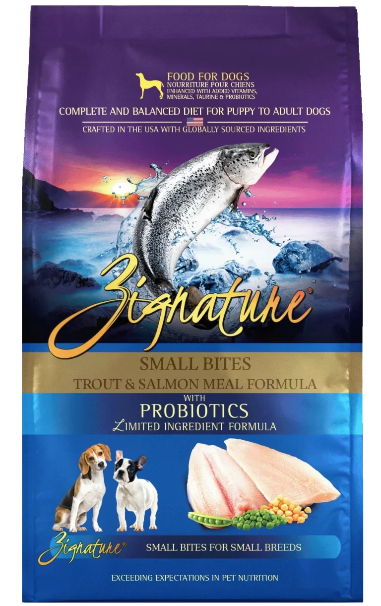 Zignature Original Small Bites Trout & Salmon Formula with Probiotics Grain-Free Dry Dog Food