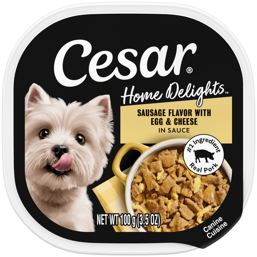 Cesar Home Delights Sausage with Egg & Cheese in Sauce Wet Dog Food