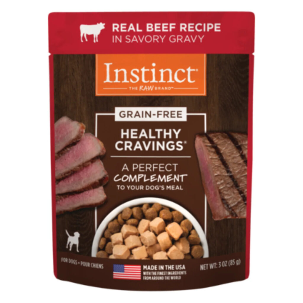 Instinct Original Healthy Cravings Toppers Real Beef Recipe Grain-Free Dog Food Topper