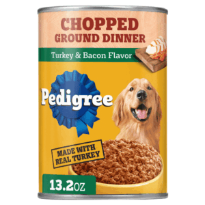 Pedigree Chopped Ground Dinner Adult Can, Turkey & Bacon Wet Dog Food