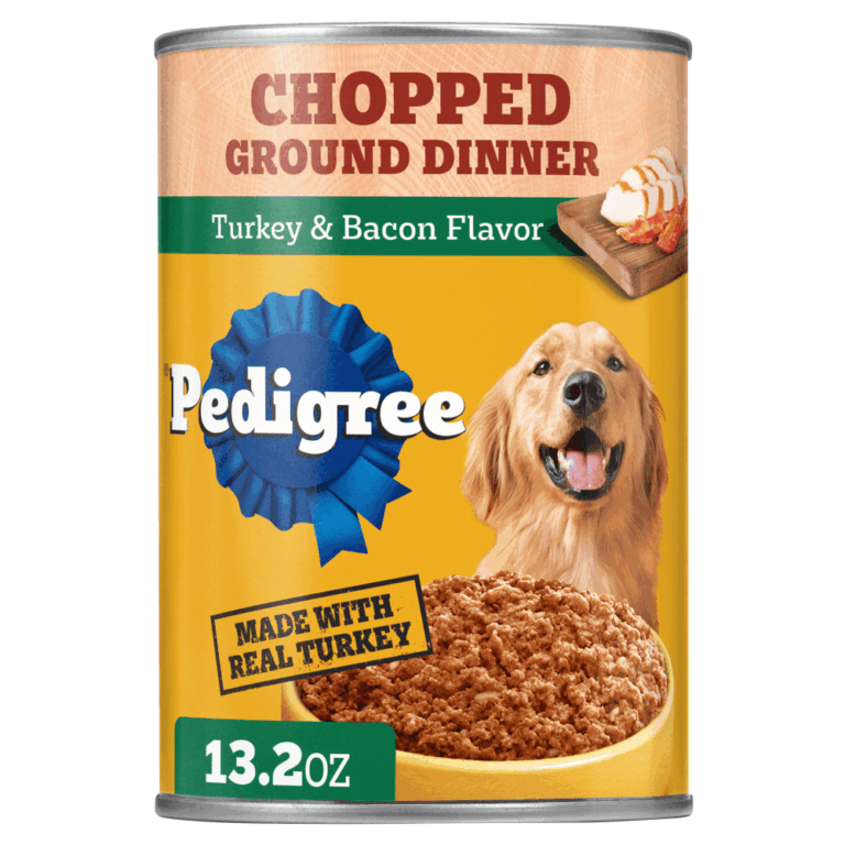 Pedigree Chopped Ground Dinner Adult Can, Turkey & Bacon Wet Dog Food