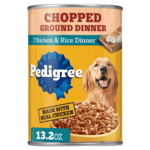 Pedigree Chopped Ground Dinner Adult Can, Chicken and Rice Dinner Wet Dog Food