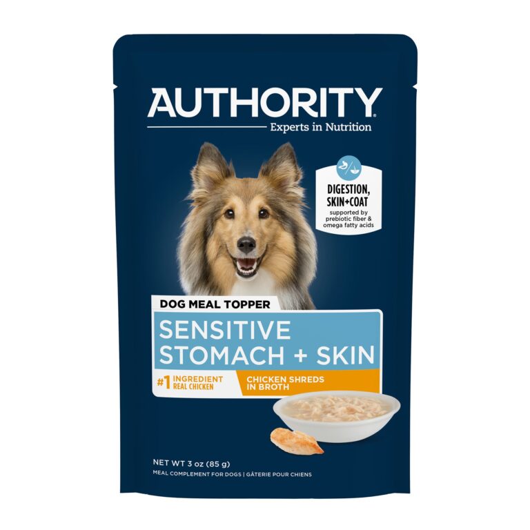 Authority Sensitive Stomach & Skin Shreds in Broth Adult Dog Meal Dog Food Topper