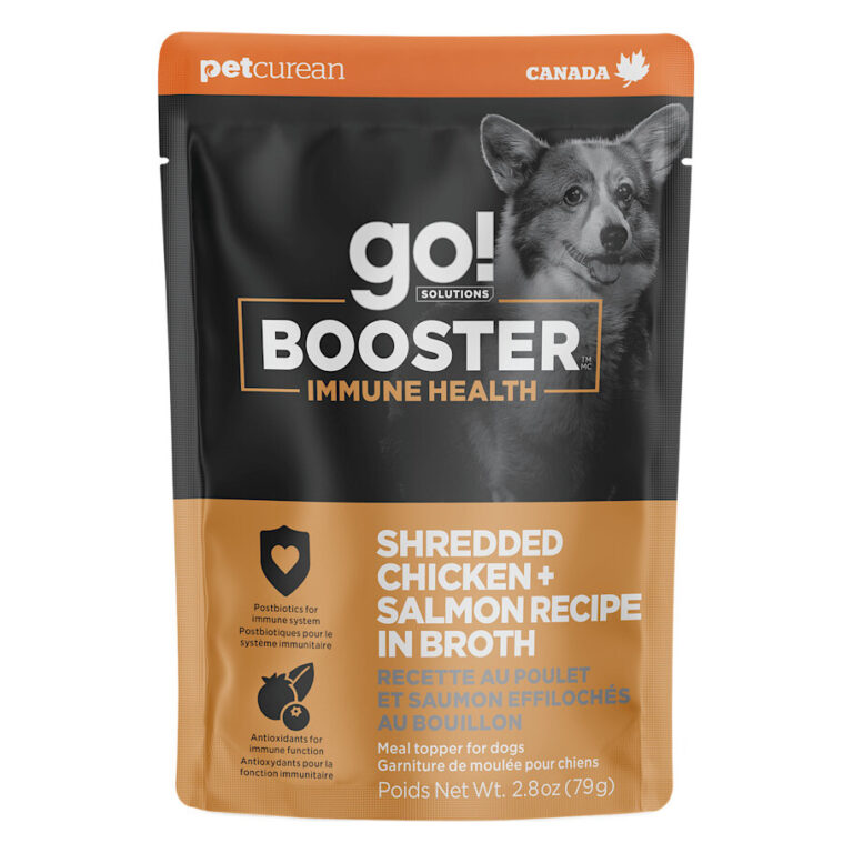 Go! Solutions Immune Health Shredded Chicken + Salmon in Bone Broth Grain-Free Dog Food Topper