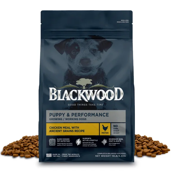 Blackwood Puppy & Performance Growing / Working Dogs Chicken Meal with Ancient Grains Recipe Dry Dog Food