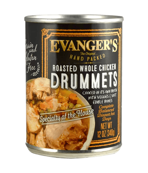 Evanger’s Roasted Chicken Drummet Dinner - packed by hand! Grain-Free Wet Dog Food