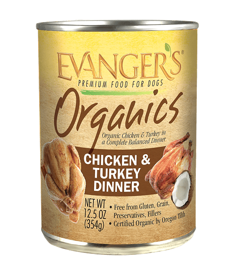Evanger’s Organic Chicken & Turkey Dinner Grain-Free Wet Dog Food