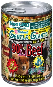Gentle Giants Natural Non GMO Ingredients Grain Free Dog and Puppy Food Gentle Giants ‘Quality of Life’ 90% Beef -Dog and Puppy Wet Dog Food