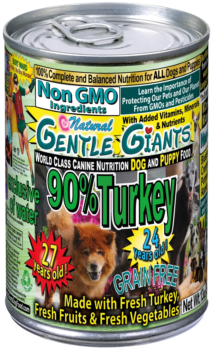 Gentle Giants Natural Non GMO Ingredients Grain Free Dog and Puppy Food Gentle Giants ‘Quality of Life’ 90% Turkey -Dog and Pupp Wet Dog Food