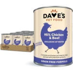 Dave’s Pet Food 95% Premium Meats Chicken & Beef For Dogs / Grain-Free Wet Dog Food