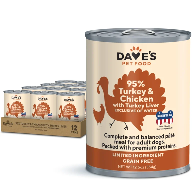 Dave’s Pet Food 95% Premium Meats Turkey & Chicken For Dogs / Grain-Free Wet Dog Food