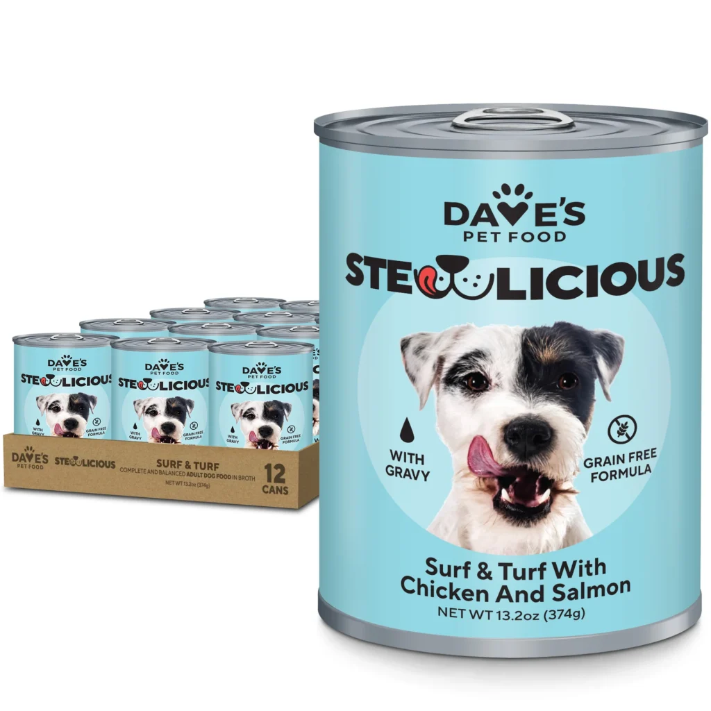 Dave’s Pet Food Dave’s Stewlicious Surf & Turf with Chicken and Salmon for Dogs / 13.2 Grain-Free Wet Dog Food