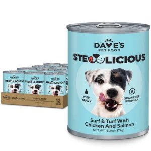 Dave’s Pet Food Dave’s Stewlicious Surf & Turf with Chicken and Salmon for Dogs / 13.2 Grain-Free Wet Dog Food