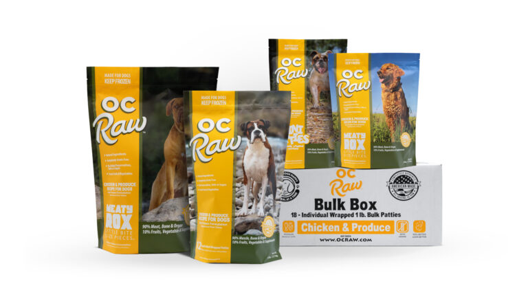 OC Raw Dog Complete Meals Chicken & Produce Frozen Dog Food