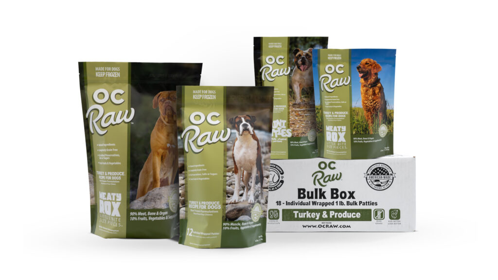 OC Raw Dog Complete Meals Turkey & Produce Frozen Dog Food