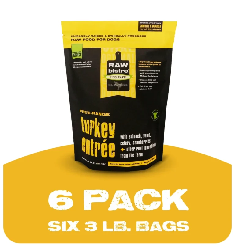 Raw Bistro Turkey Entree 6 Pack Frozen Dog Food
