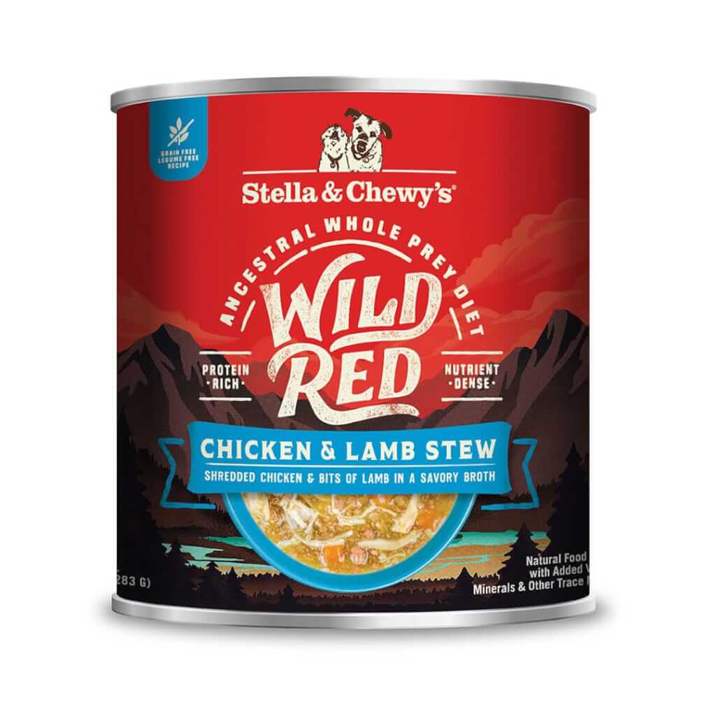 Stella & Chewy’s Wild Red : Whole Prey Chicken & Lamb Recipe, Protein Rich, Grain Free & Legume Free Stew Wet Dog Food