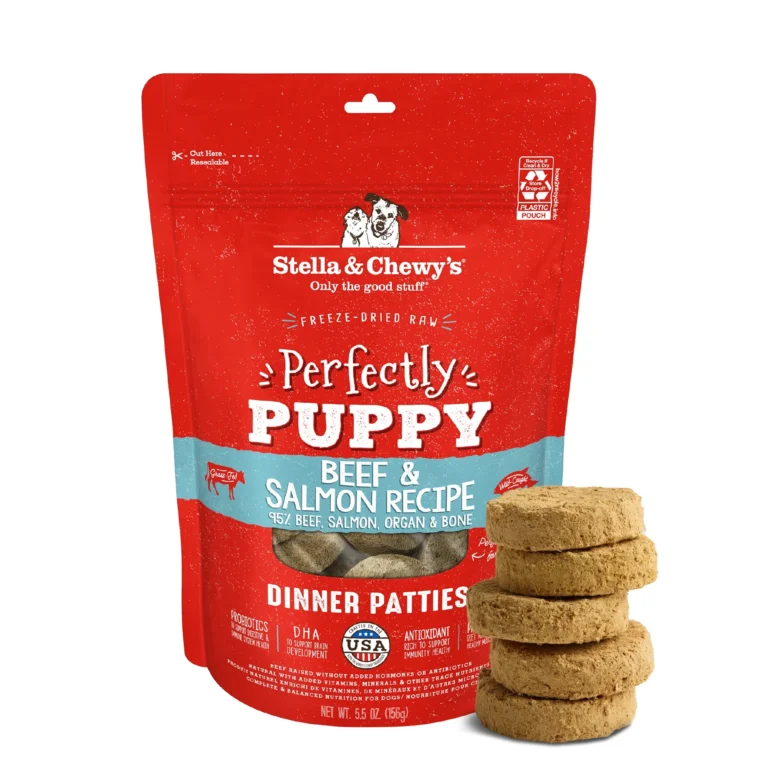 Stella & Chewy’s Raw Dinner Patties Beef & Salmon Perfectly Puppy Dinner Patties Freeze-Dried Dog Food