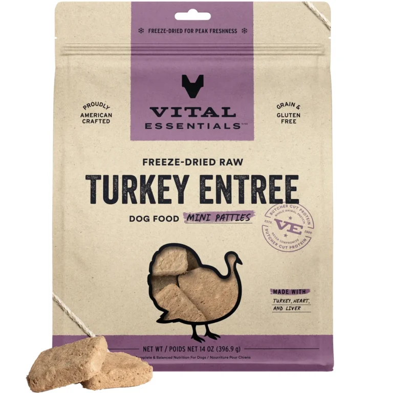 Vital Essentials Entree Turkey Mini Patties Freeze-Dried Dog Food