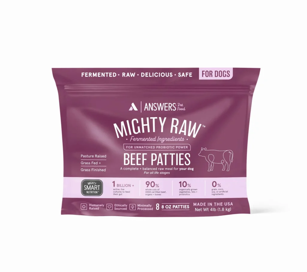 Answers Pet Food Detailed Mighty Raw Beef Frozen Dog Food