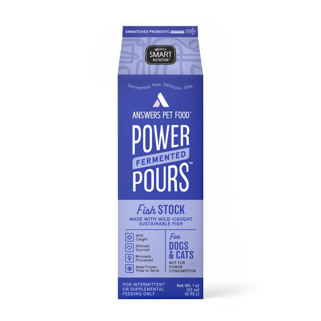 Answers Pet Food Power Pours Fermented Fish Stock Dog Food Topper