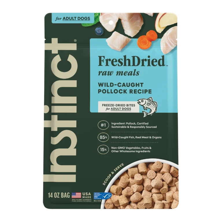 Instinct Original Bites for Dogs Pollock Recipe Grain-Free Freeze-Dried Dog Food